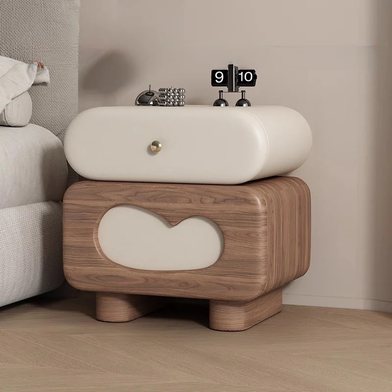 Organic Swivel Wood Nightstand lifestyle 1