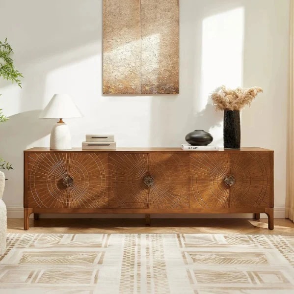 Vintage Solid Wood TV Console lifestyle 1