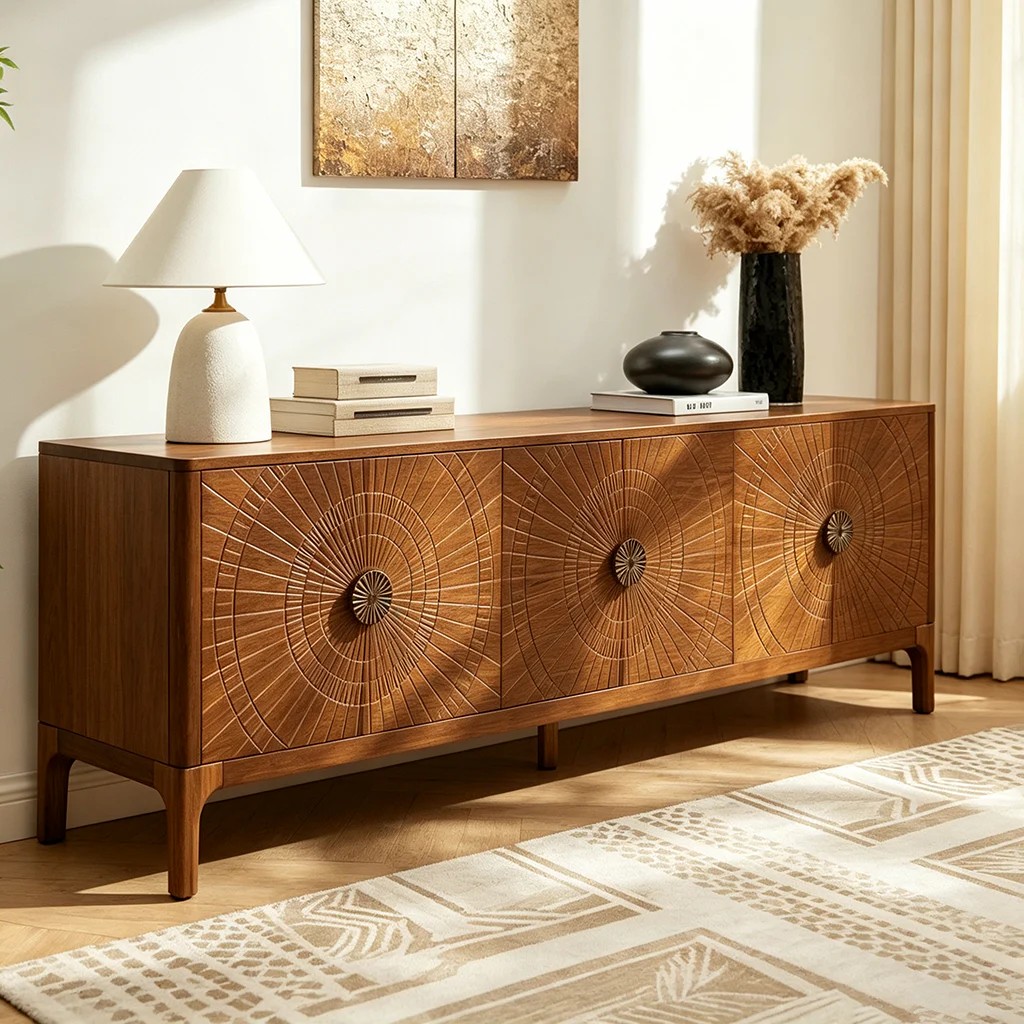 Vintage Solid Wood TV Console lifestyle 3