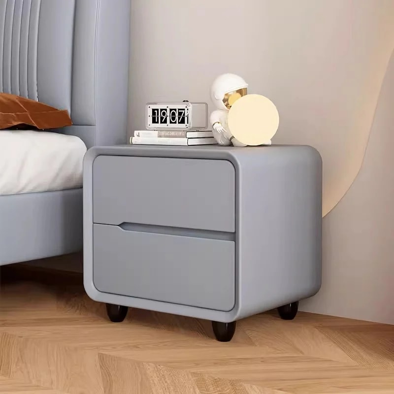 Sculptural Faux Leather Nightstand lifestyle 1