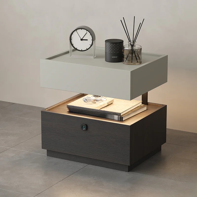 Wood Nightstand with Integrated Lighting lifestyle 1