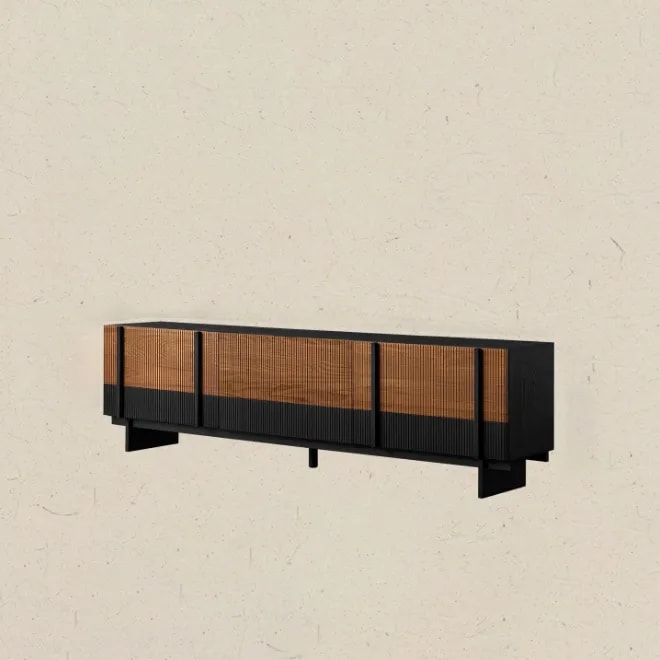 Solid Wood Modern TV Stand lifestyle 1