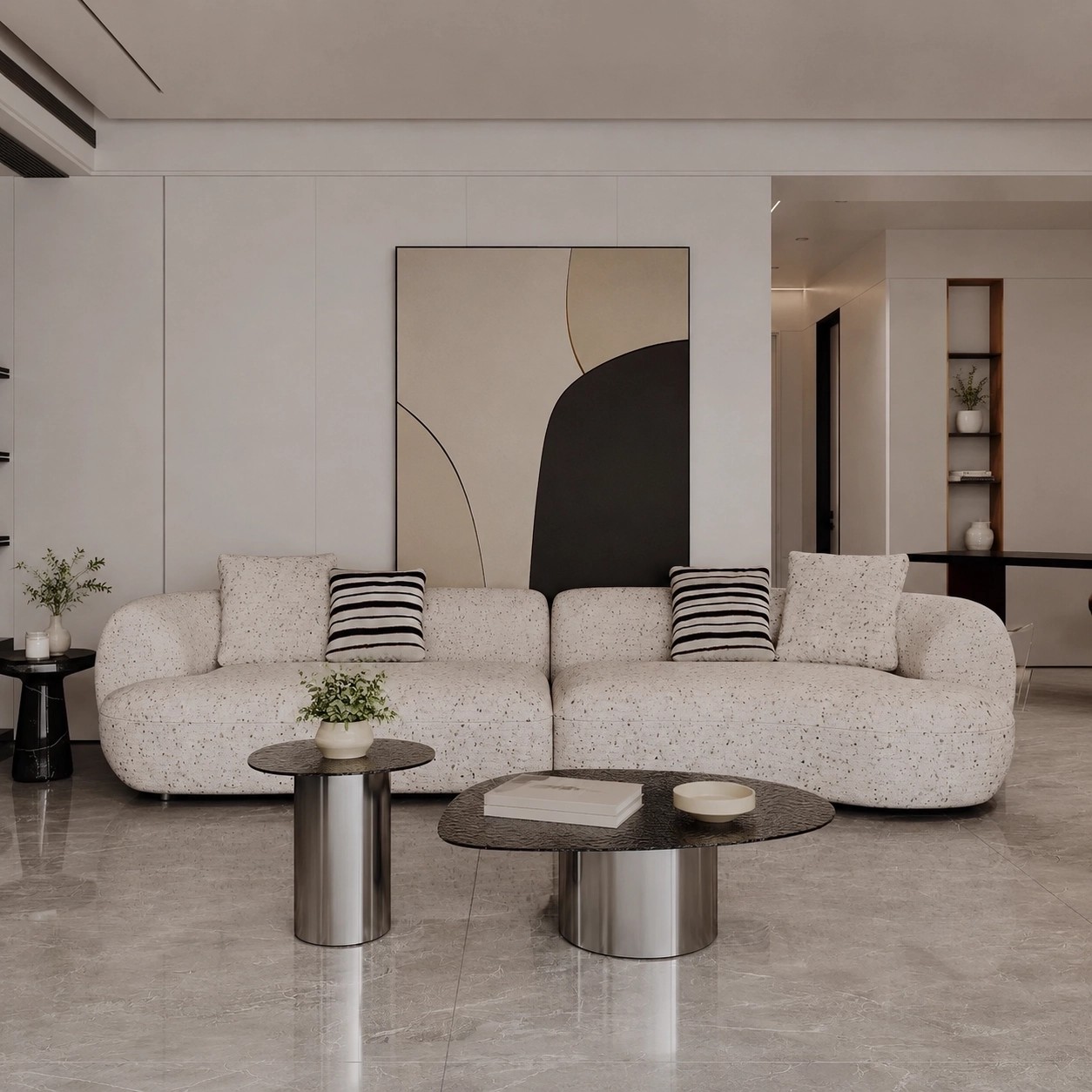 Modular Sofa - Oatmeal Fabric lifestyle 1