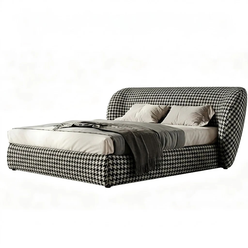 Minimalist Teddy Velvet Bed lifestyle 1