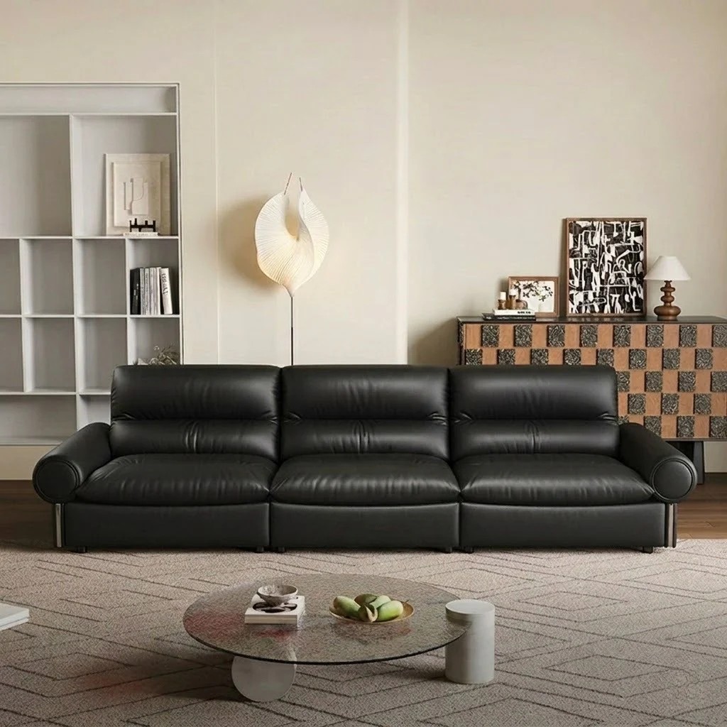 Minimalist Leather Cloud Sofa lifestyle 1