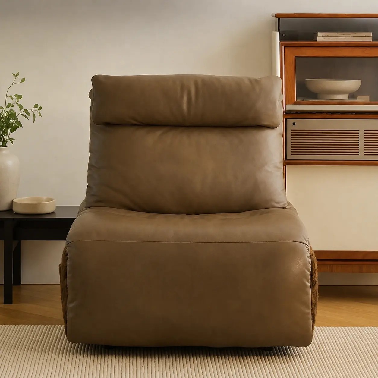 Electric Leather & Lambswool Recliner lifestyle 1
