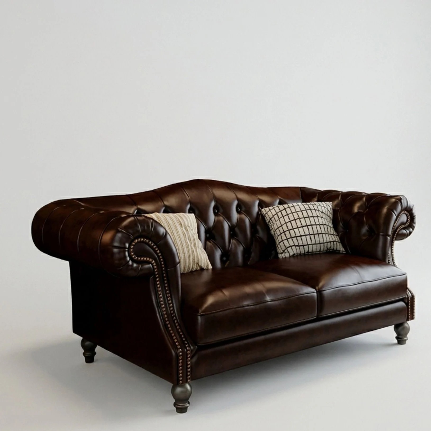 Vintage Tufted Leather Sofa lifestyle 1