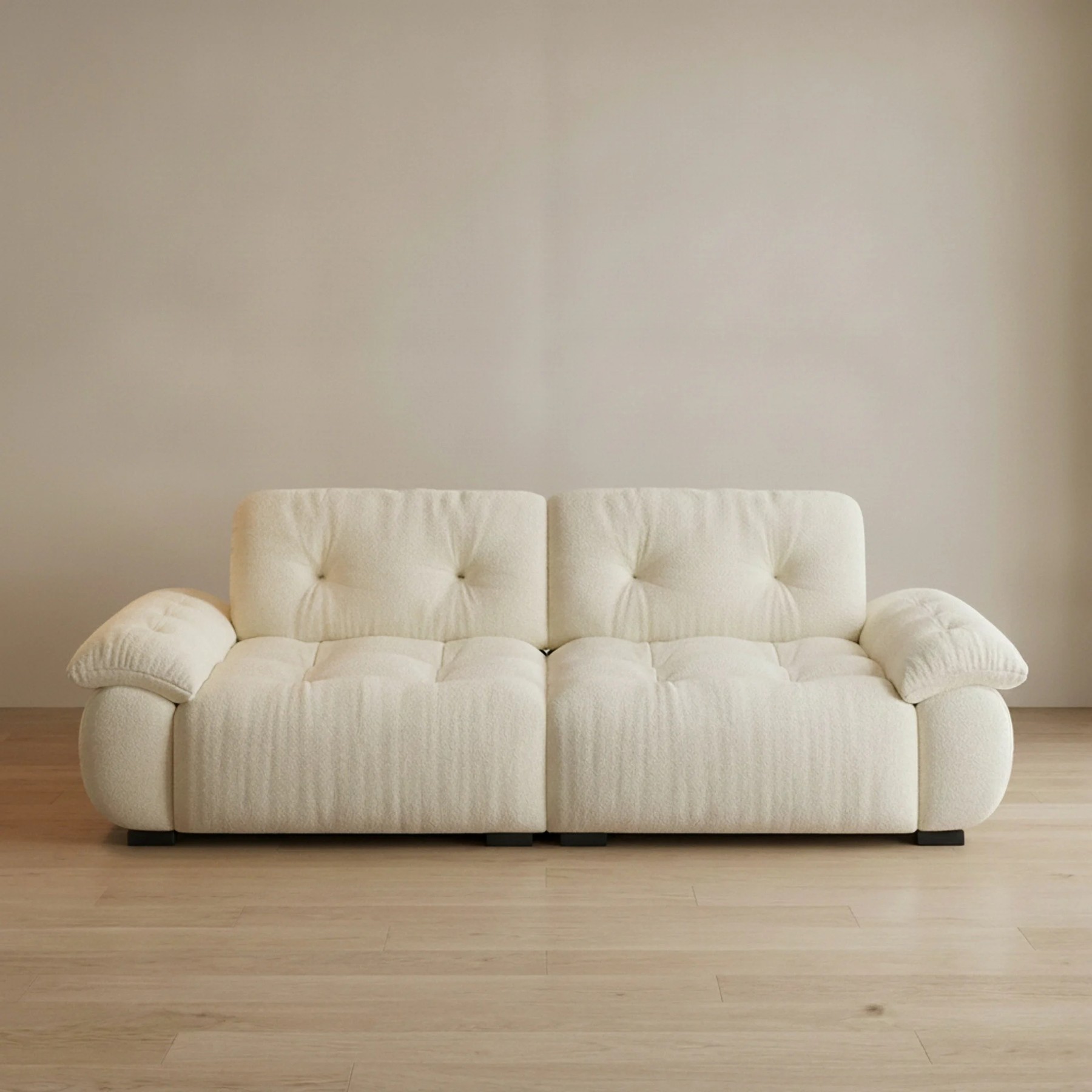 Off-white Chenille Deep-Seat Sofa lifestyle 1