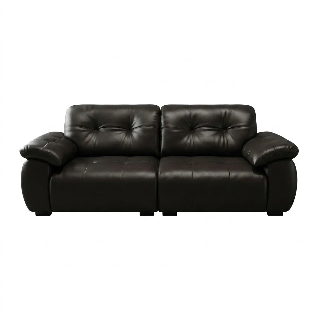 Black Nappa Leather Sofa lifestyle 1