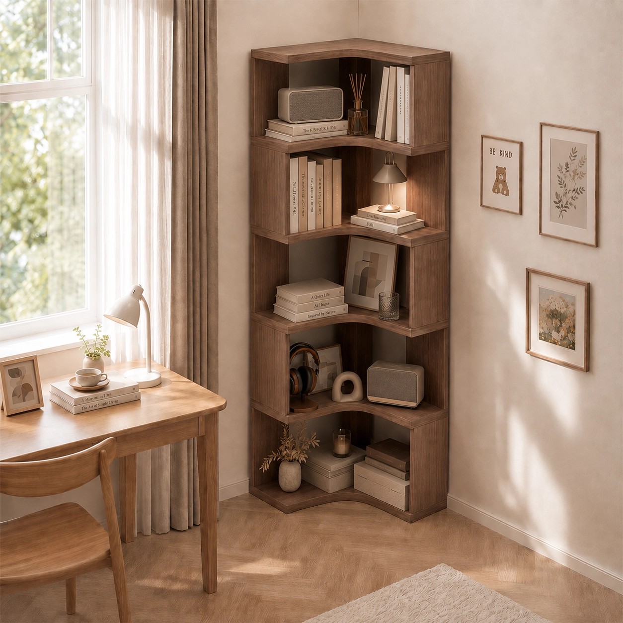 Multi-Tier Corner Cabinet lifestyle 2