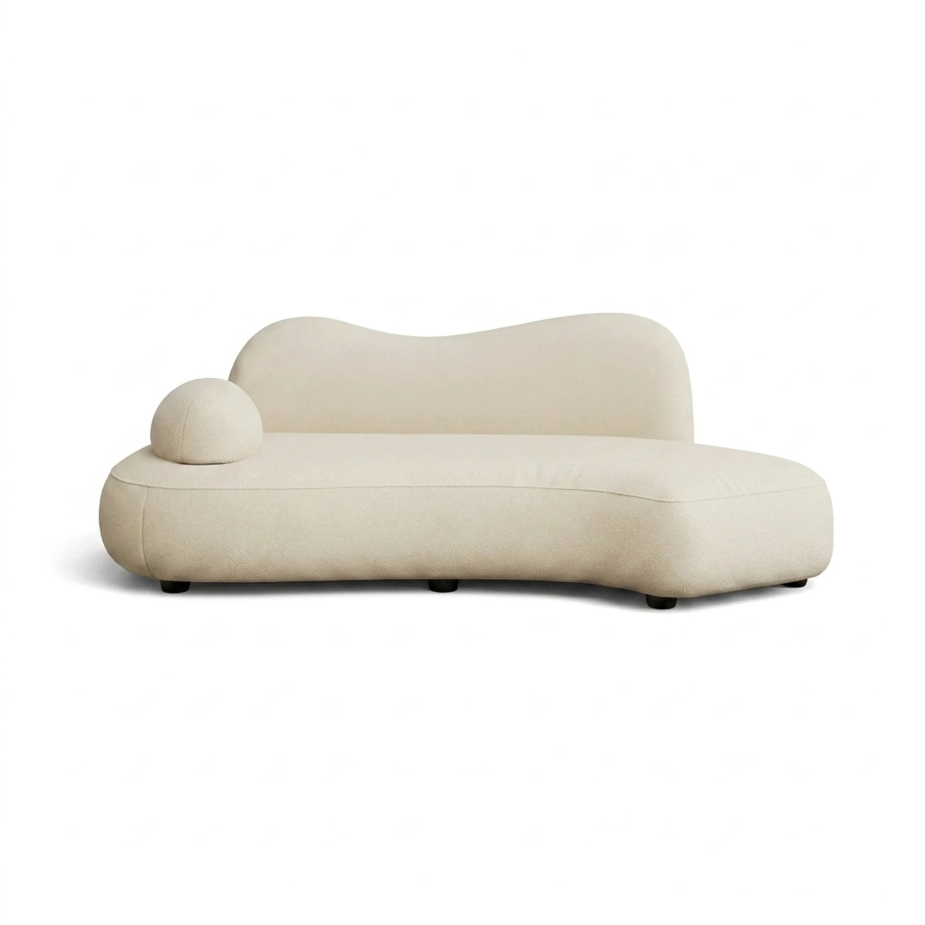 Off-White Curved Chenille Sectional lifestyle 1