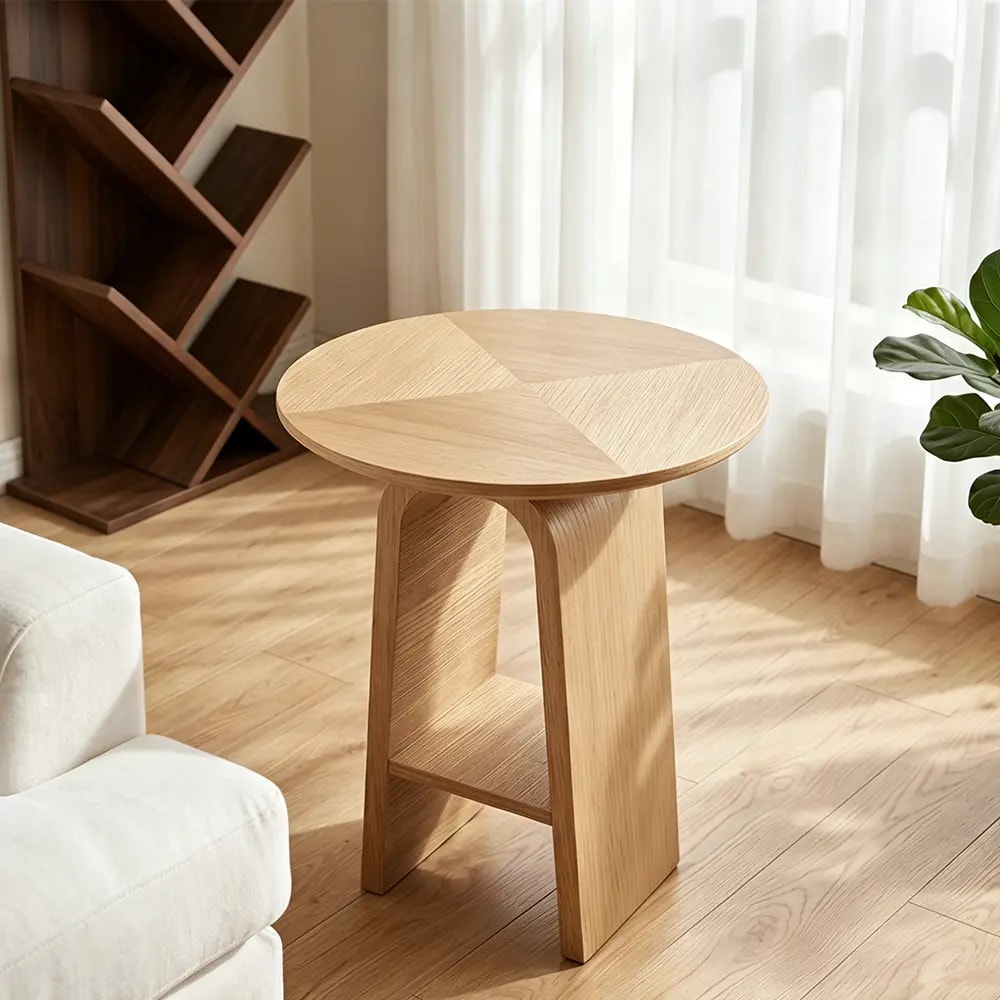 Mid-Century Solid Wood End Table lifestyle 1