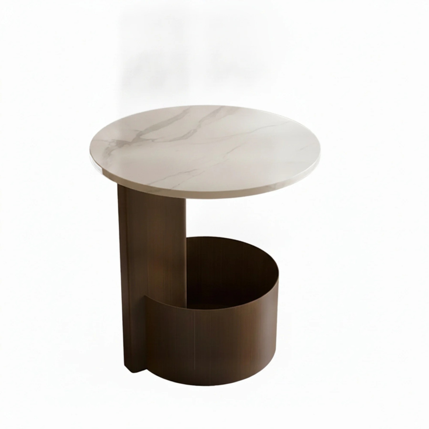 Round Mobile Stone Top Side Table lifestyle 1