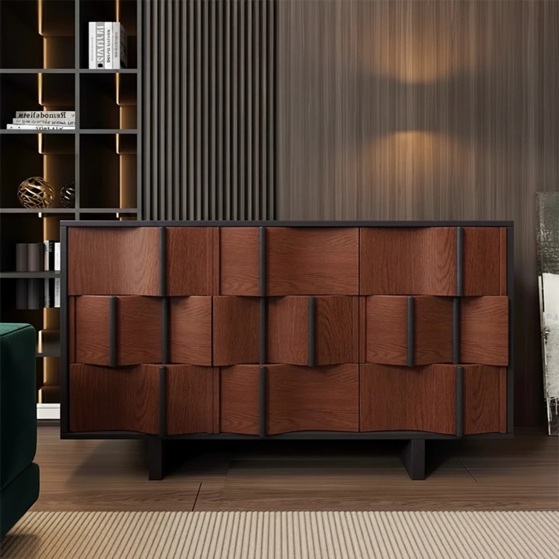 Mid-Century Wavy Facade Console lifestyle 1