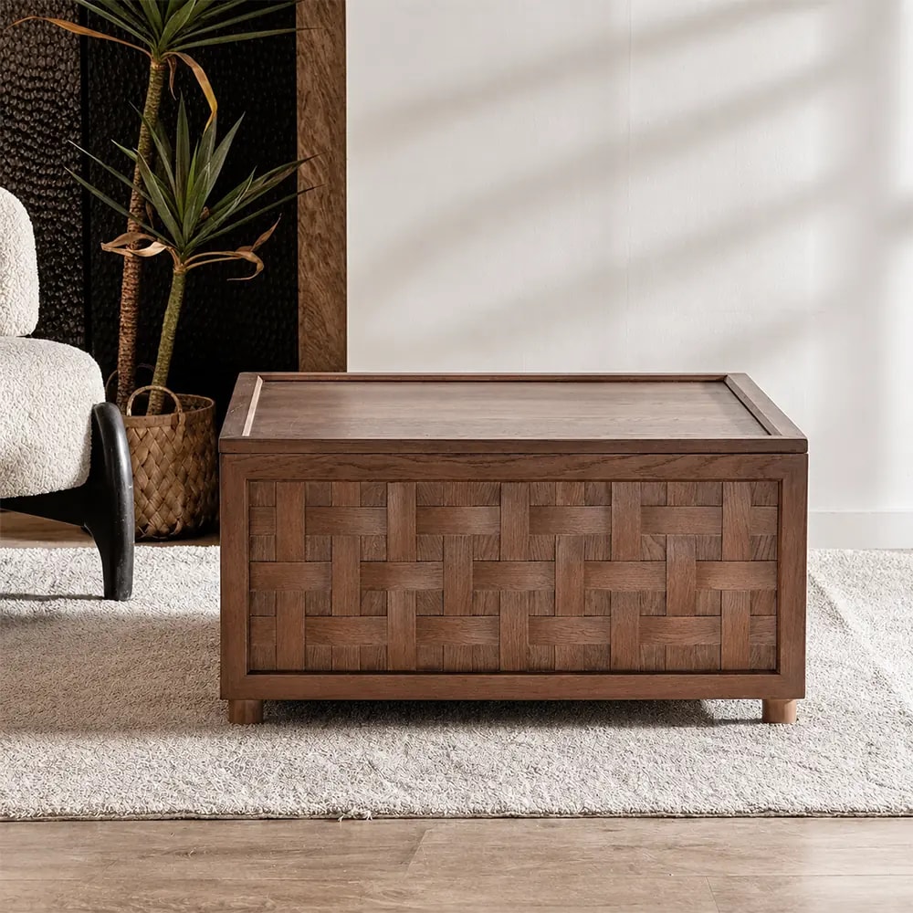 Wabi-Sabi Pine Storage Side Table lifestyle 1