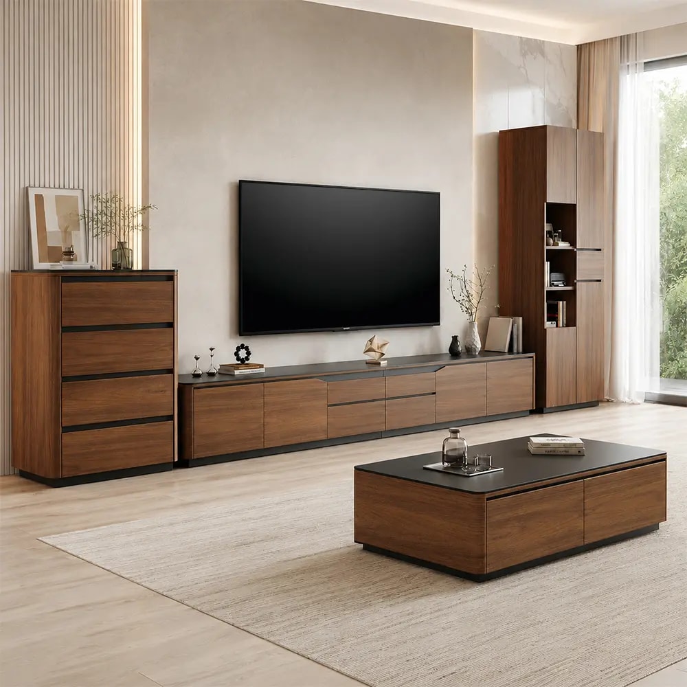 Curved Sintered Stone TV Cabinet lifestyle 3