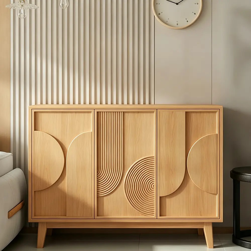 French Style Carved Wood Sideboard lifestyle 1