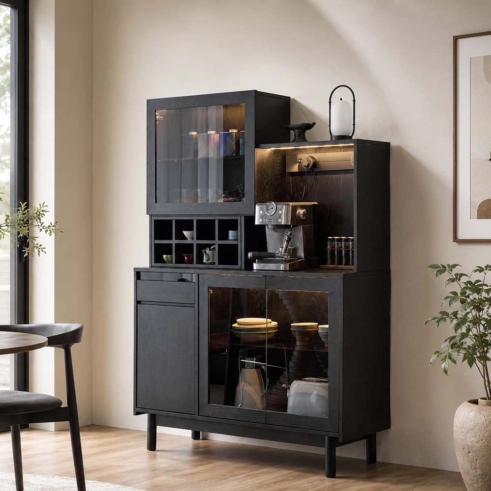 Layered Black Ash Coffee Cabinet lifestyle 3