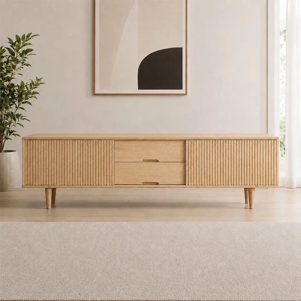 Solid Wood Wabi-sabi TV Stand lifestyle 1