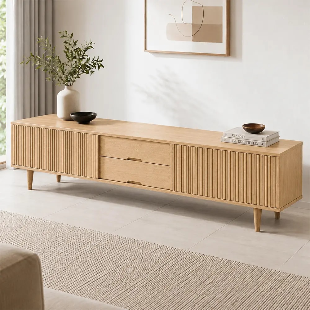 Solid Wood Wabi-sabi TV Stand lifestyle 2