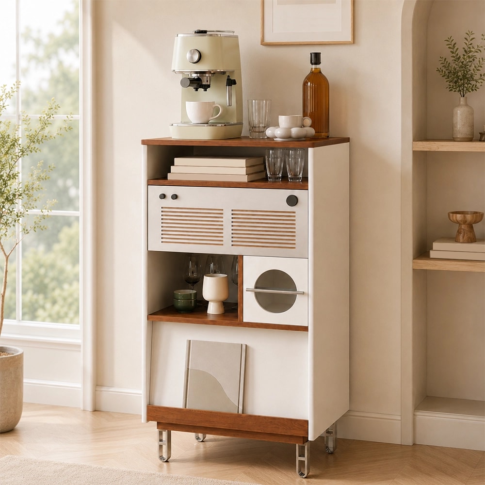 Cherry Wood Mid-Century Coffee Cabinet lifestyle 2