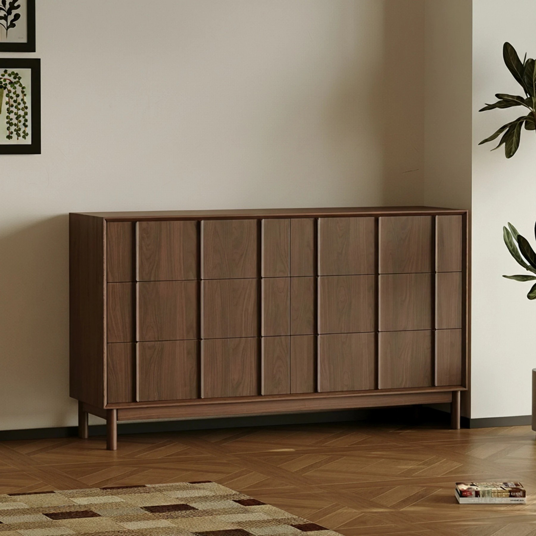 Mid-Century Solid Wood Sideboard lifestyle 1