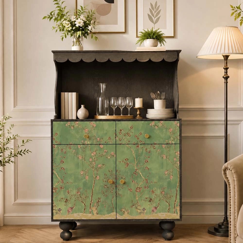 Vintage Two-Tone Solid Wood Sideboard lifestyle 1