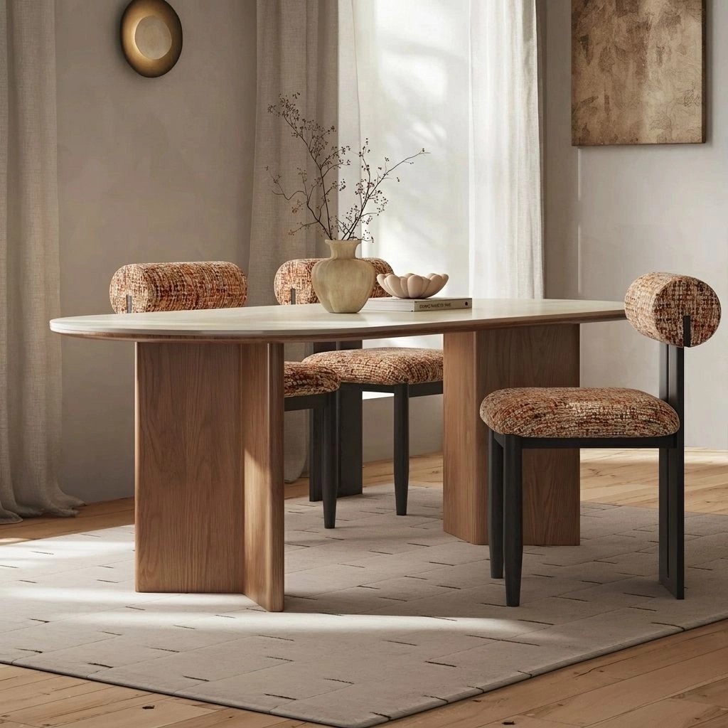 Travertine-Look Sintered Stone Dining Table lifestyle 2