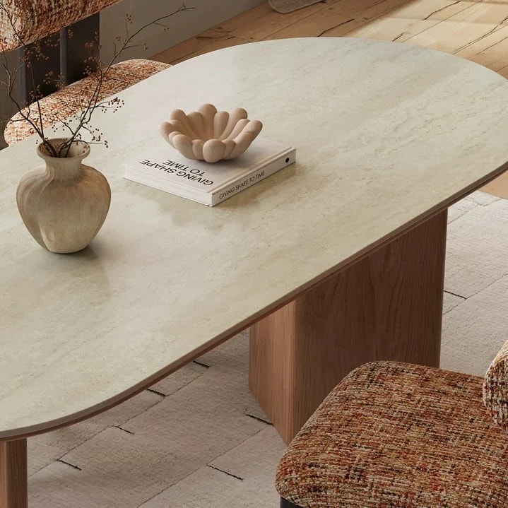 Travertine-Look Sintered Stone Dining Table lifestyle 3