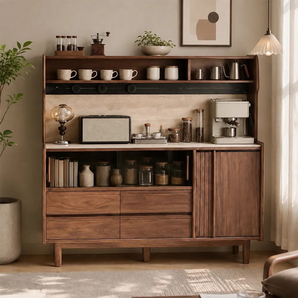 Solid Wood & Stone Sideboard lifestyle 1