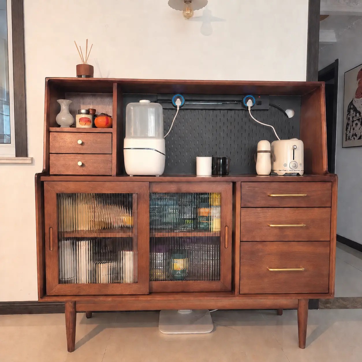 Vintage Wood Storage Cabinet lifestyle 1