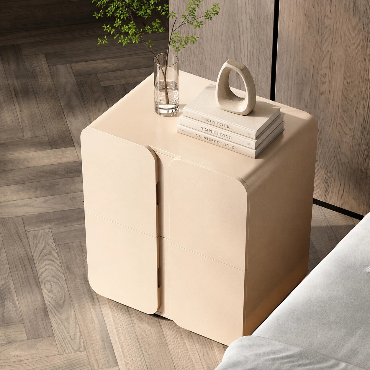 Minimalist Wooden Nightstand lifestyle 3