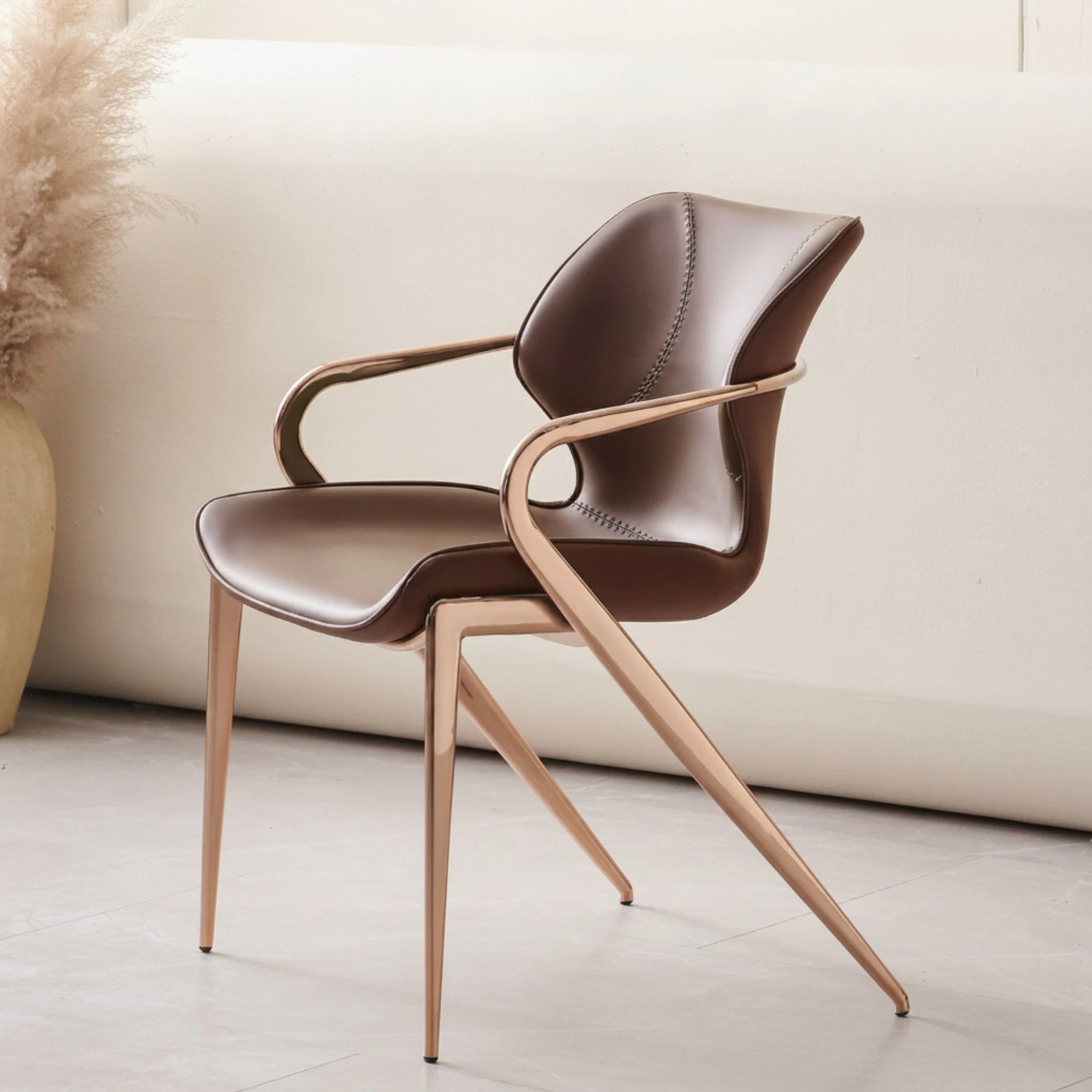 Saddle Leather Dining Armchair lifestyle 1