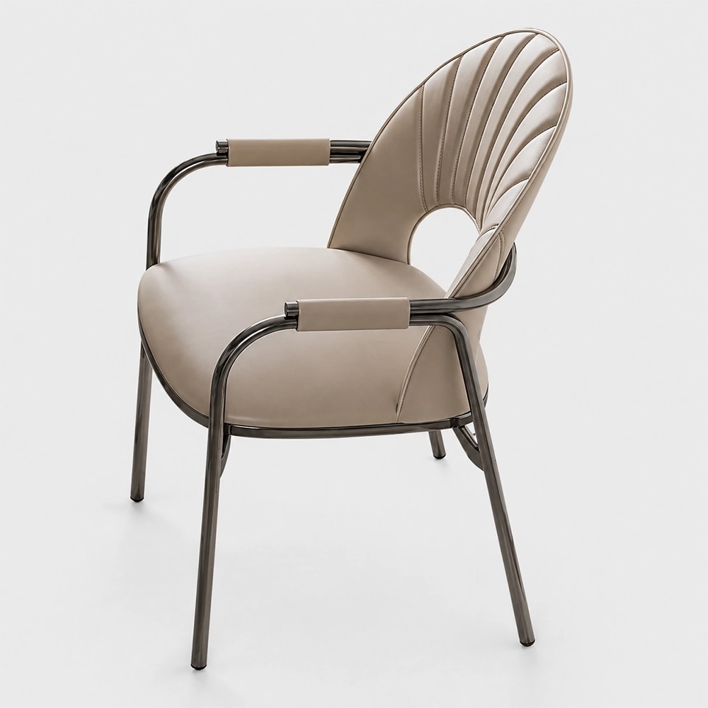 Leather Dining Chair with Metal Frame lifestyle 1
