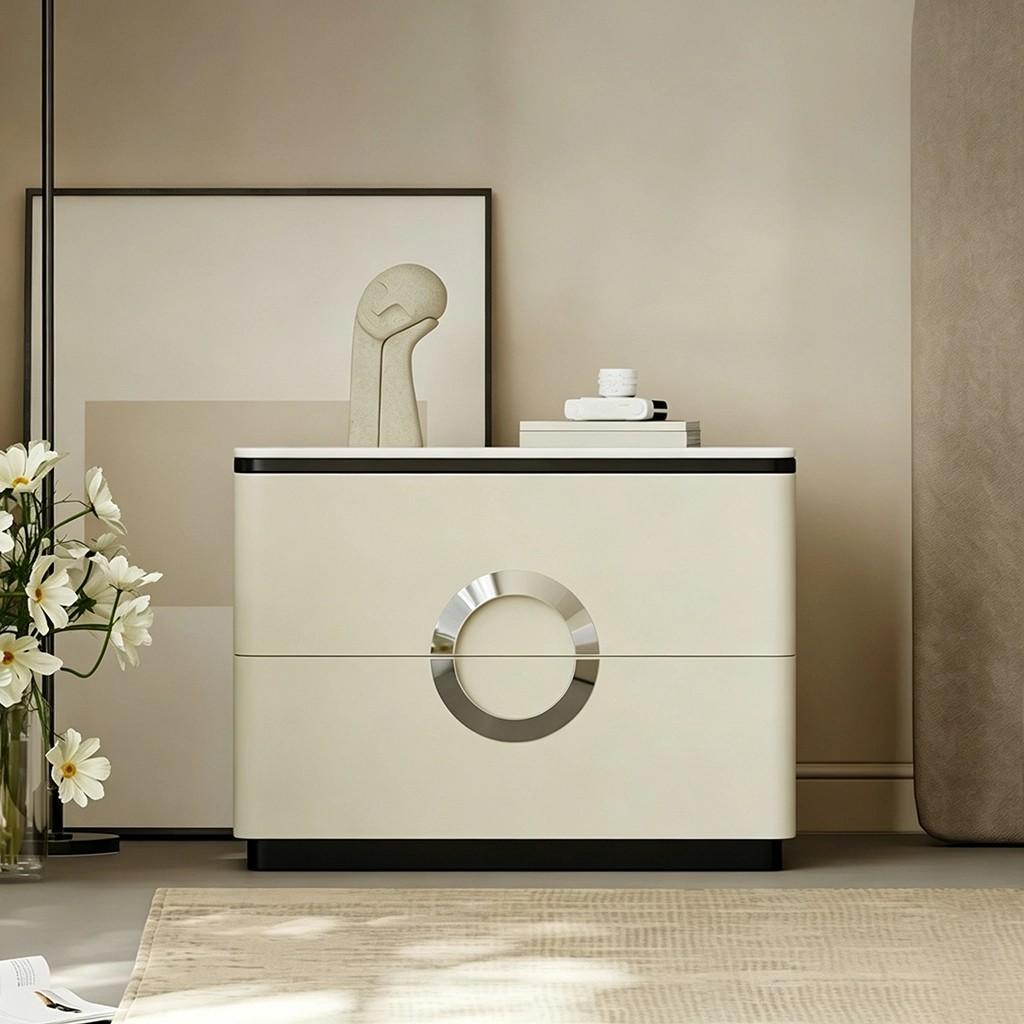 Minimalist Marble Top Nightstand lifestyle 1