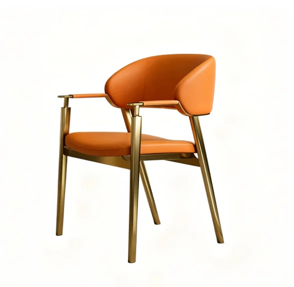 Openwork Metal & Leather Dining Chair lifestyle 1