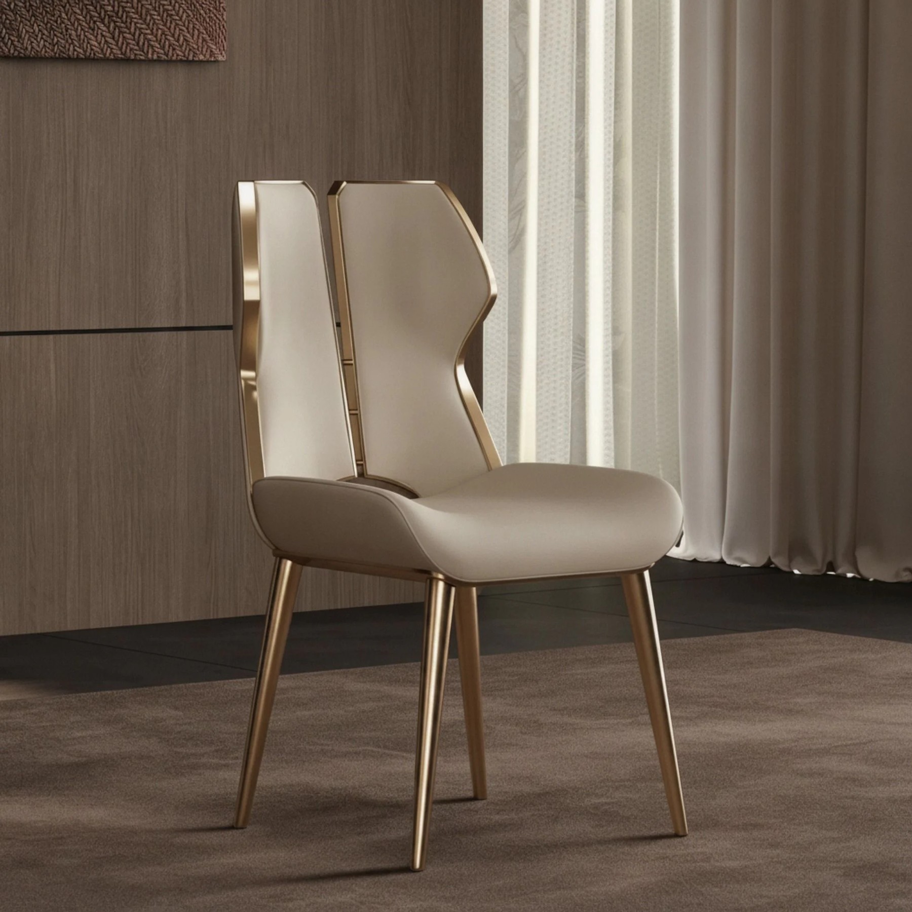 Openwork Leather Dining Chair lifestyle 1