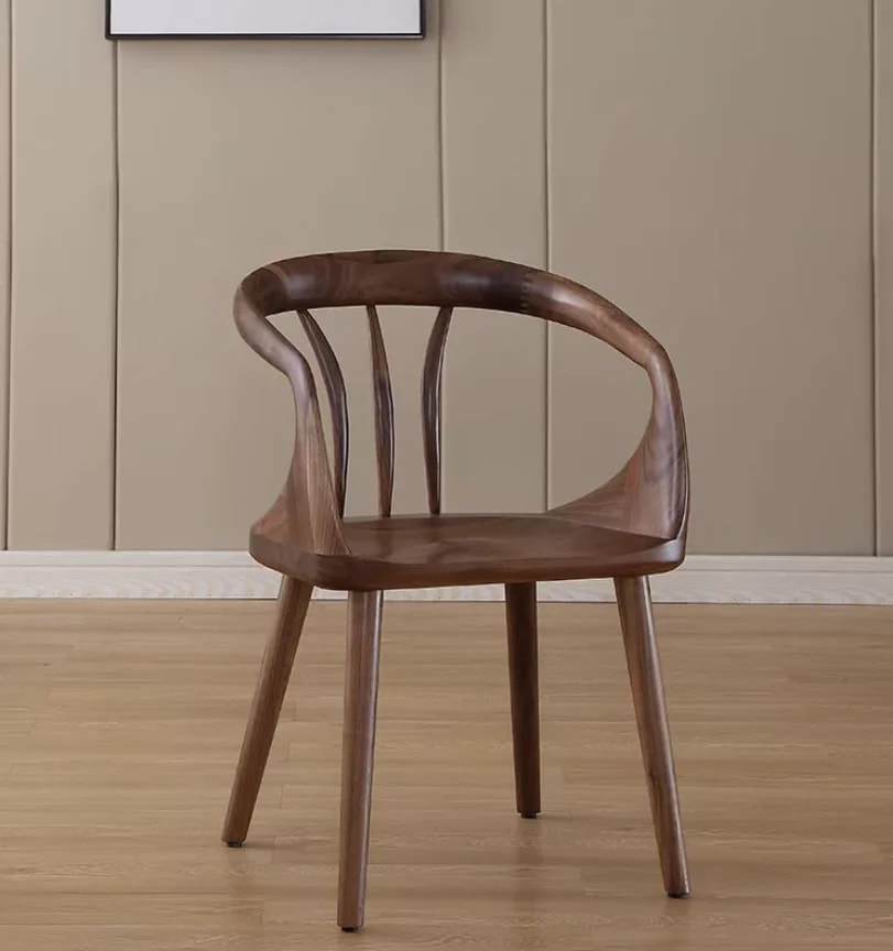 Minimalist Walnut Armchair lifestyle 1