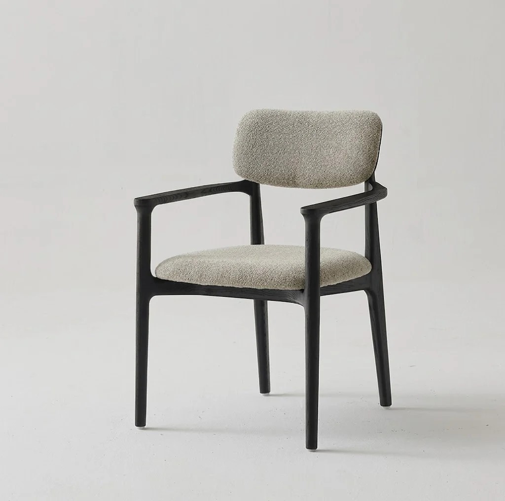 Minimalist Fabric Armchair lifestyle 1