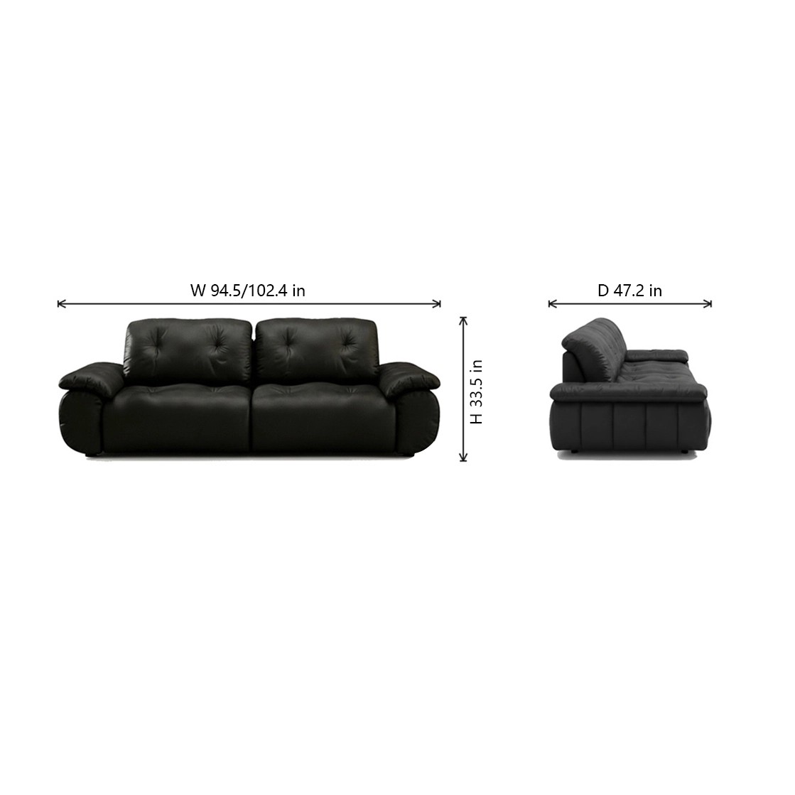 Minimalist Deep-Seat Leather Sofa lifestyle 2