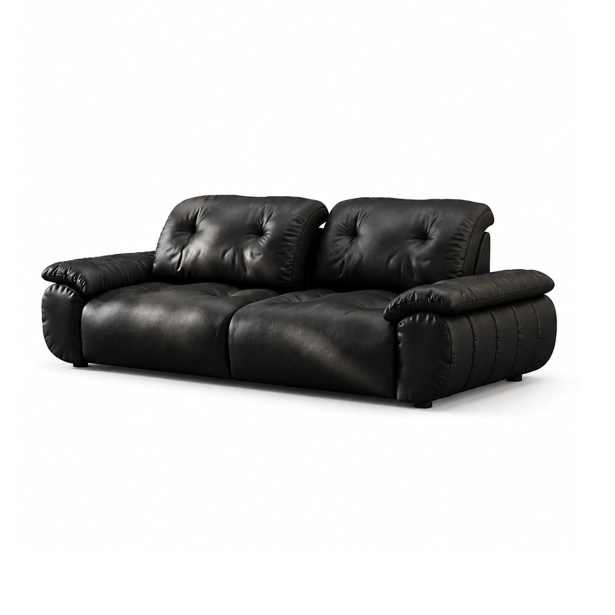 Minimalist Deep-Seat Leather Sofa lifestyle 1