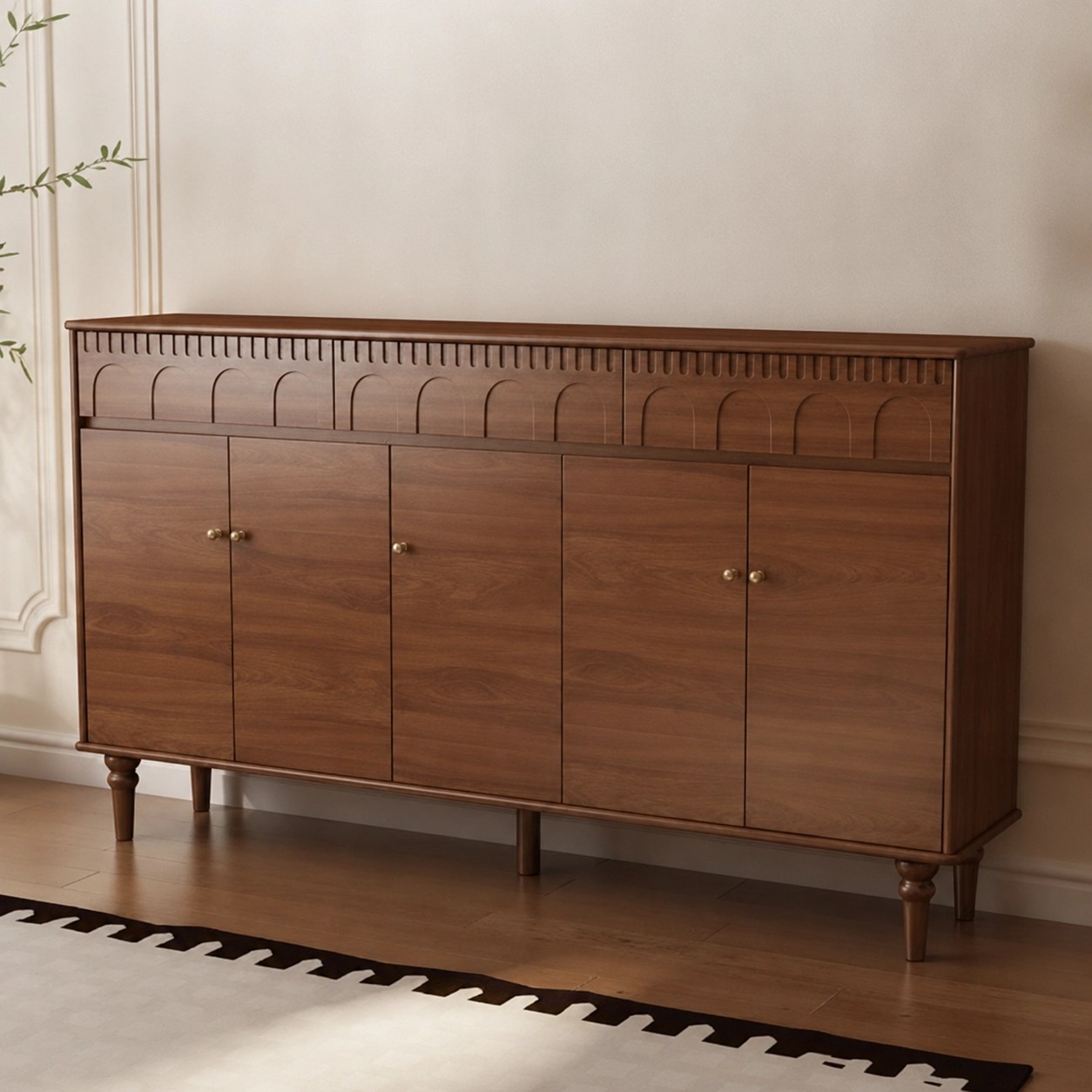 Vintage Solid Wood Shoe Cabinet lifestyle 1