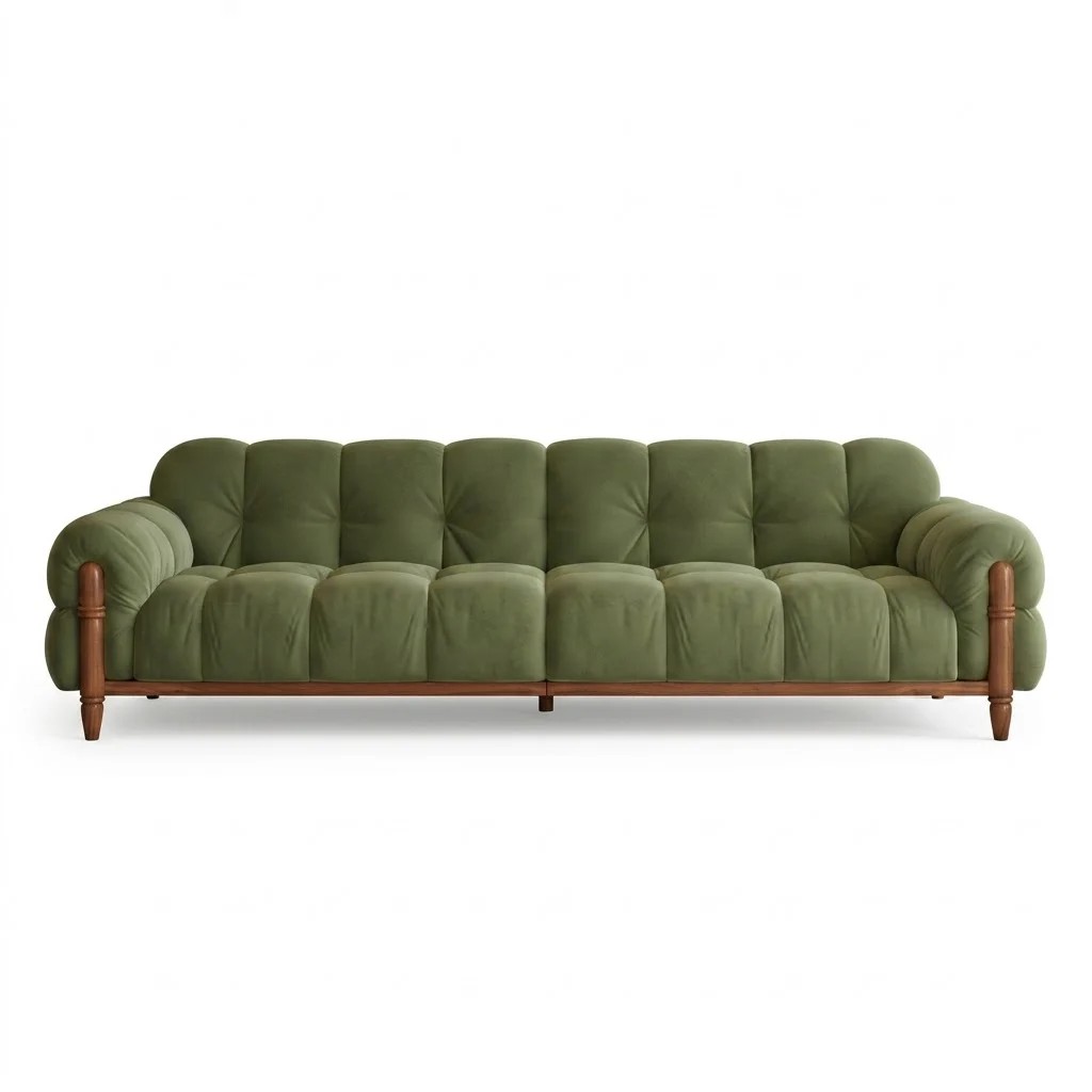 Vintage Piano Key Sofa, Dark Green lifestyle 1