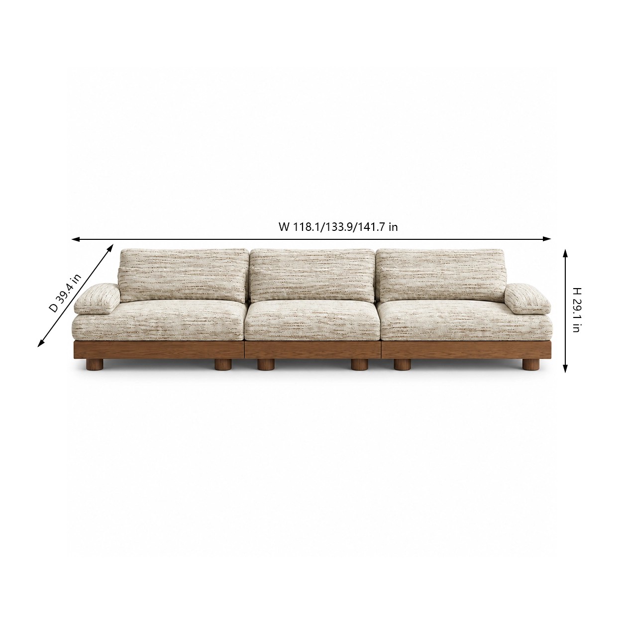 Solid Wood Modular Chenille Sofa lifestyle 2