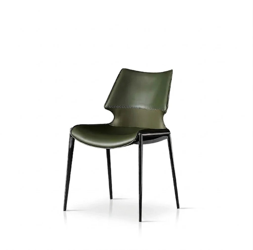 Minimalist Leather Dining Chair lifestyle 1