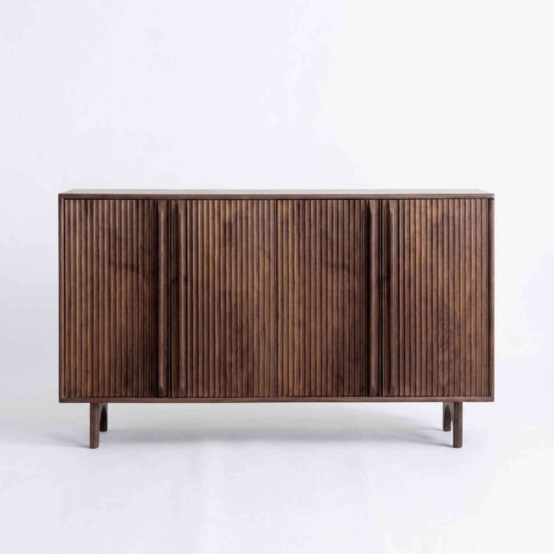 Black Walnut Vertical Grid Shoe Cabinet lifestyle 1