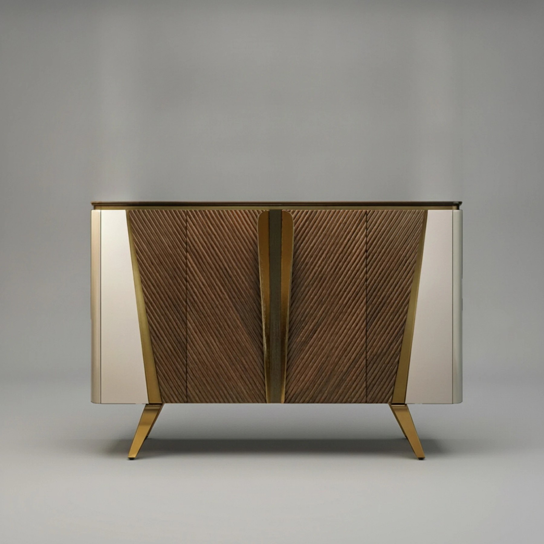 Wave-Paneled Shoe Cabinet lifestyle 1