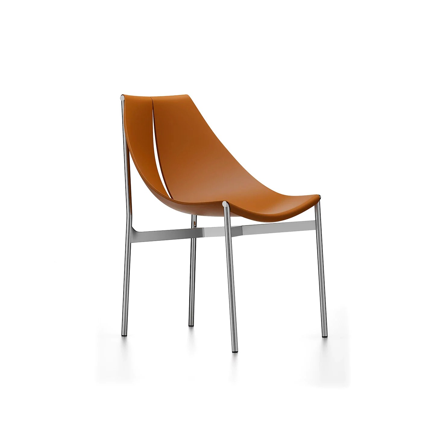 Stainless Steel Saddle Leather Chair lifestyle 1