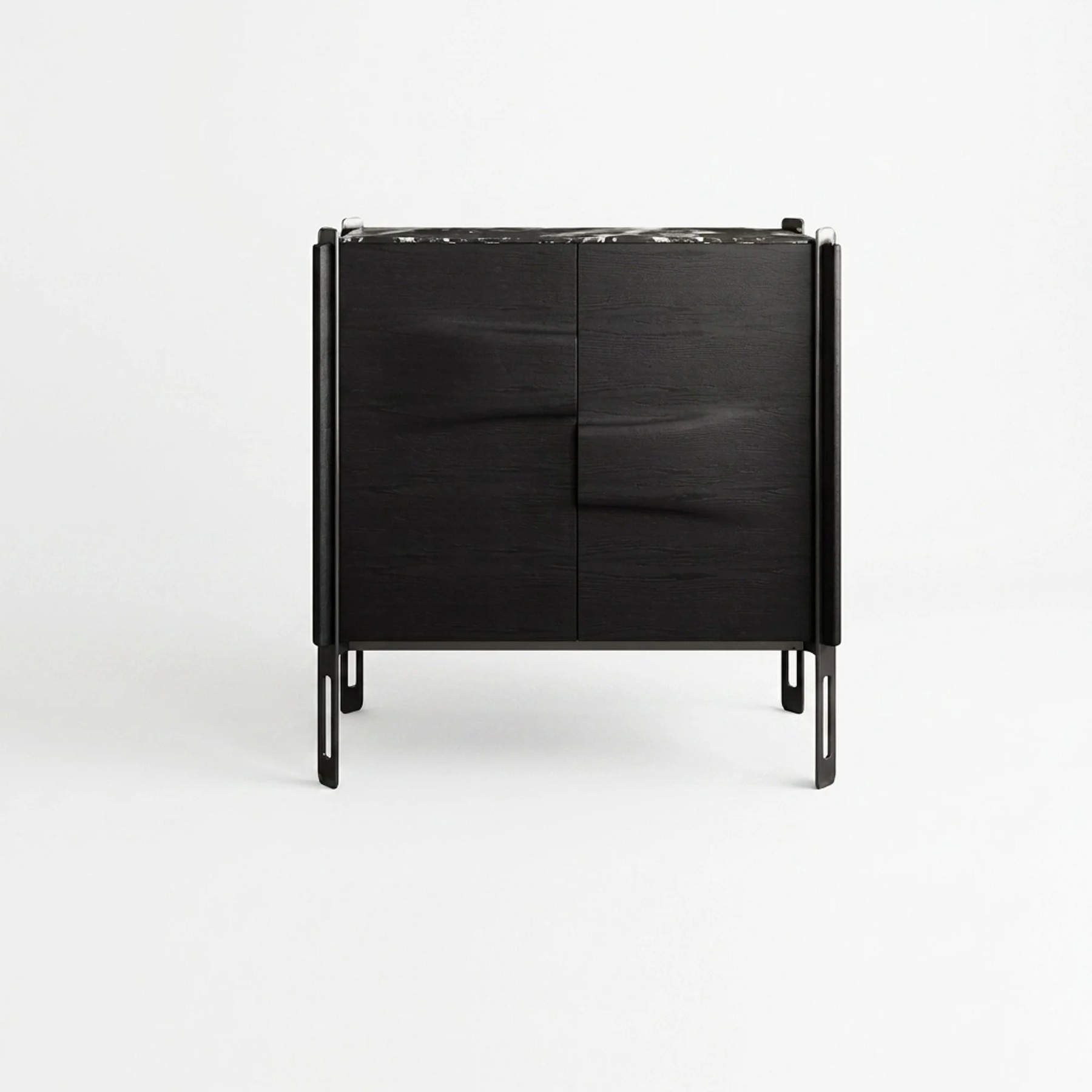 Minimalist Marble & Oak Shoe Cabinet lifestyle 1