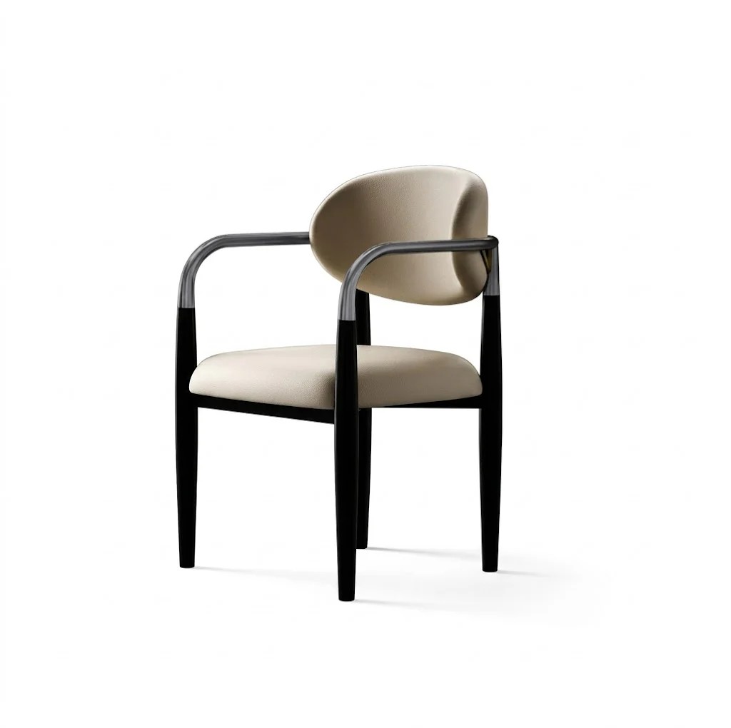 Leather Dining Chair with Armrests lifestyle 1